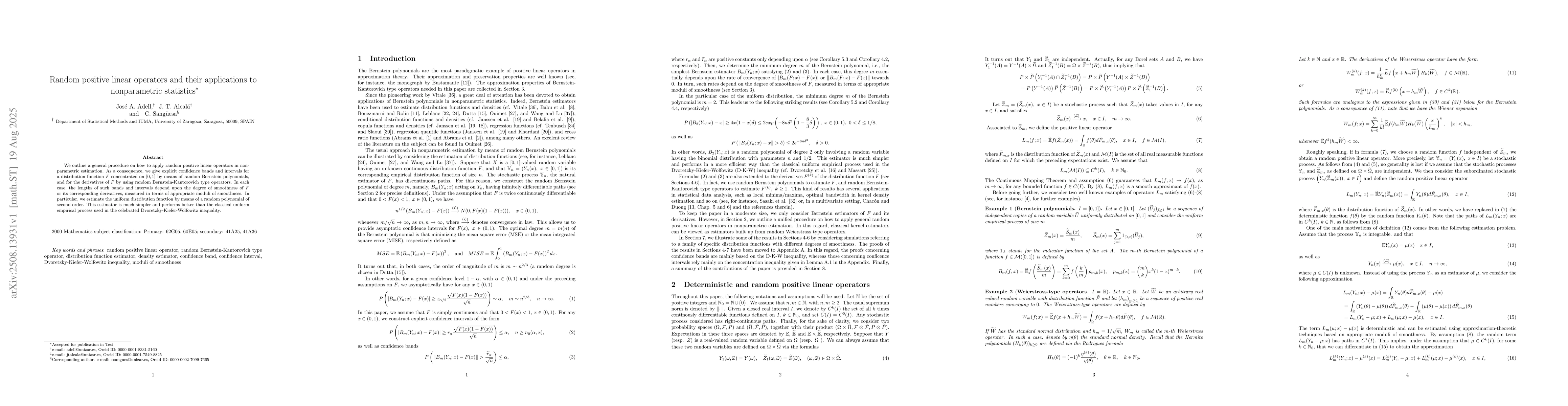Thumbnail for Random positive linear operators and their applications to nonparametric
  statistics
