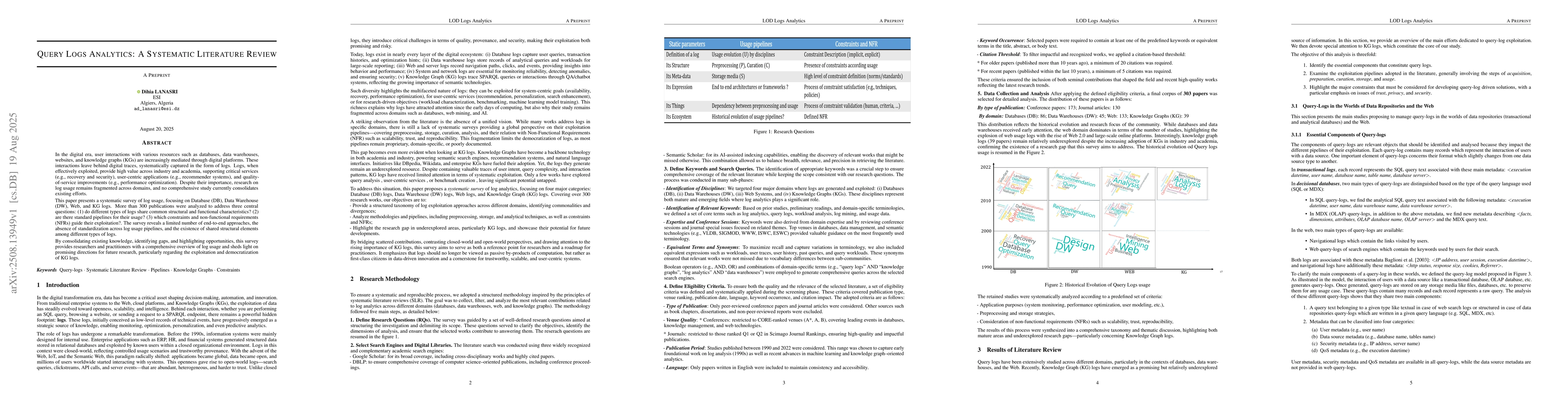 Thumbnail for Query Logs Analytics: A Aystematic Literature Review