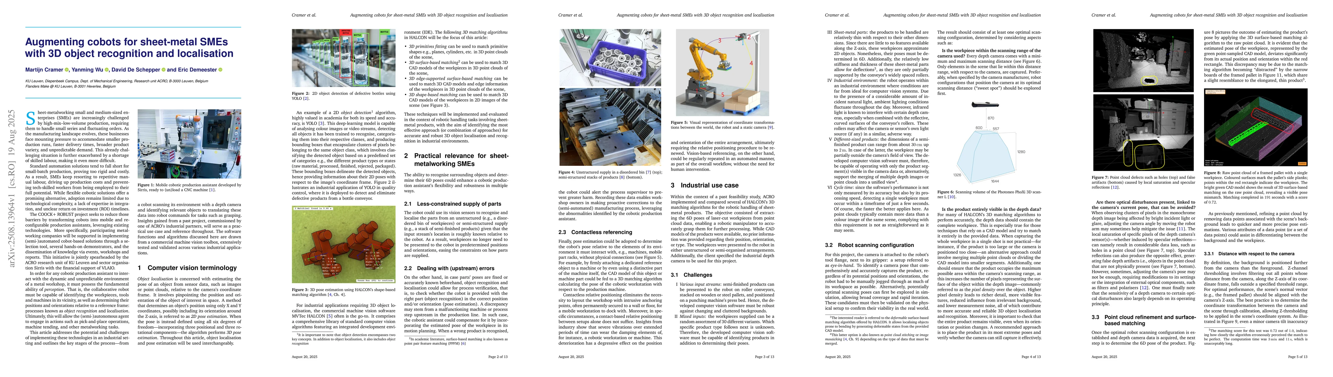 Thumbnail for Augmenting cobots for sheet-metal SMEs with 3D object recognition and
  localisation