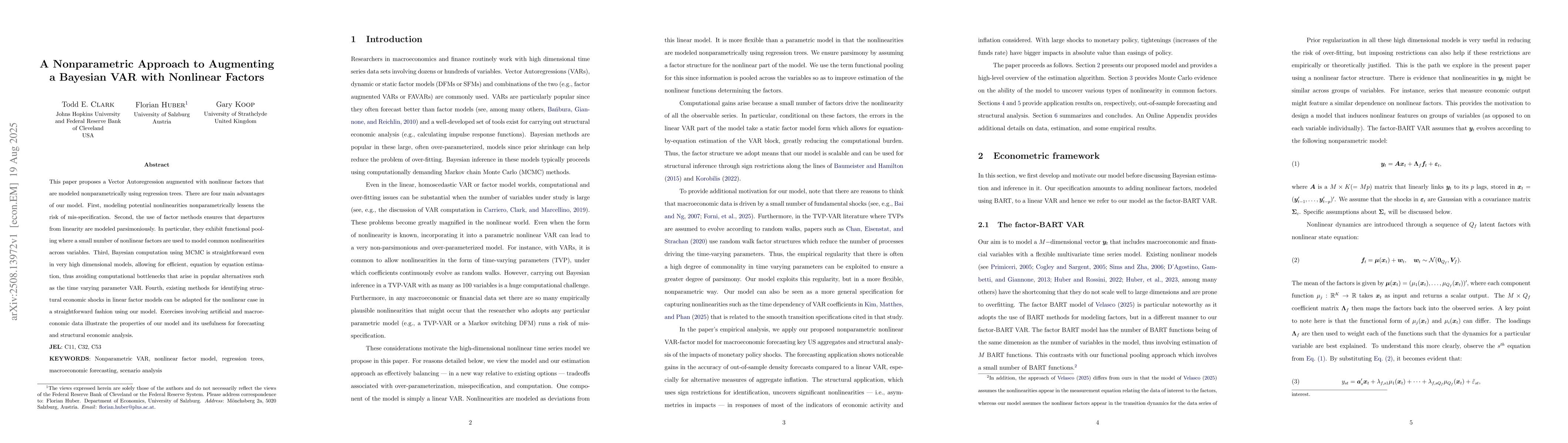 Thumbnail for A Nonparametric Approach to Augmenting a Bayesian VAR with Nonlinear
  Factors