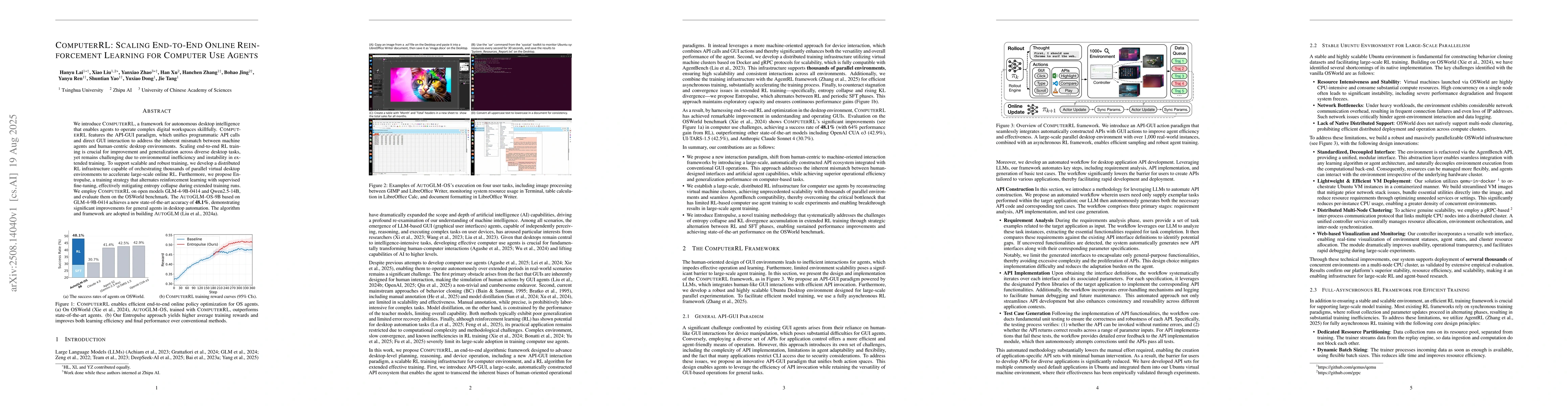 Thumbnail for ComputerRL: Scaling End-to-End Online Reinforcement Learning for
  Computer Use Agents