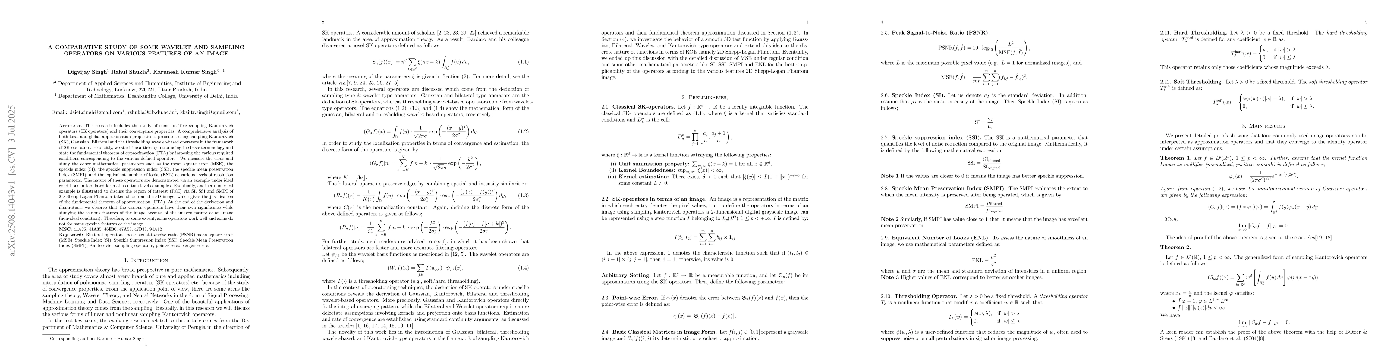 Thumbnail for A comparative study of some wavelet and sampling operators on various
  features of an image