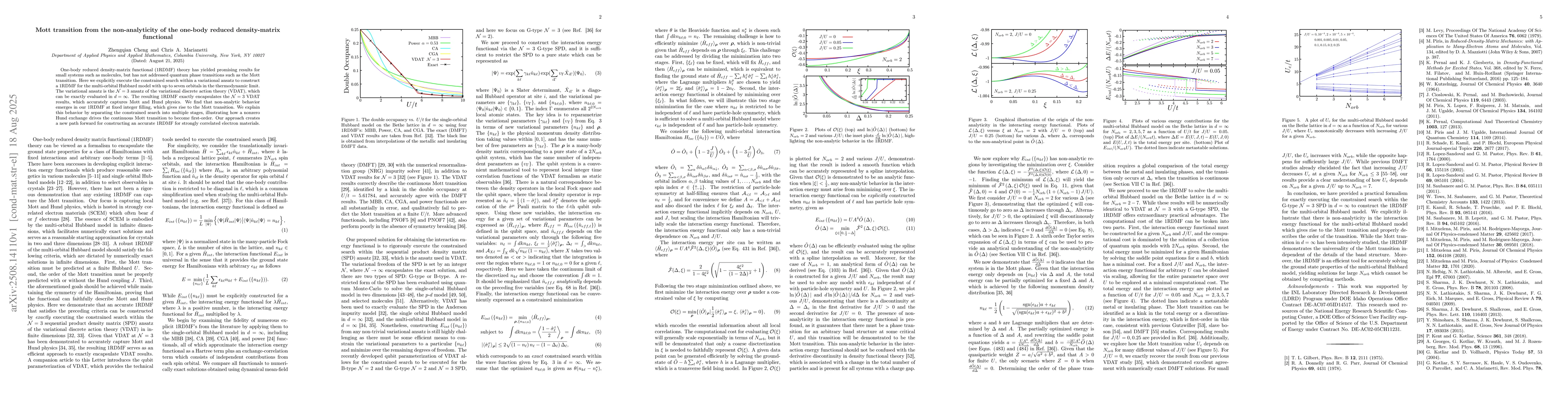 Thumbnail for Mott transition from the non-analyticity of the one-body reduced
  density-matrix functional