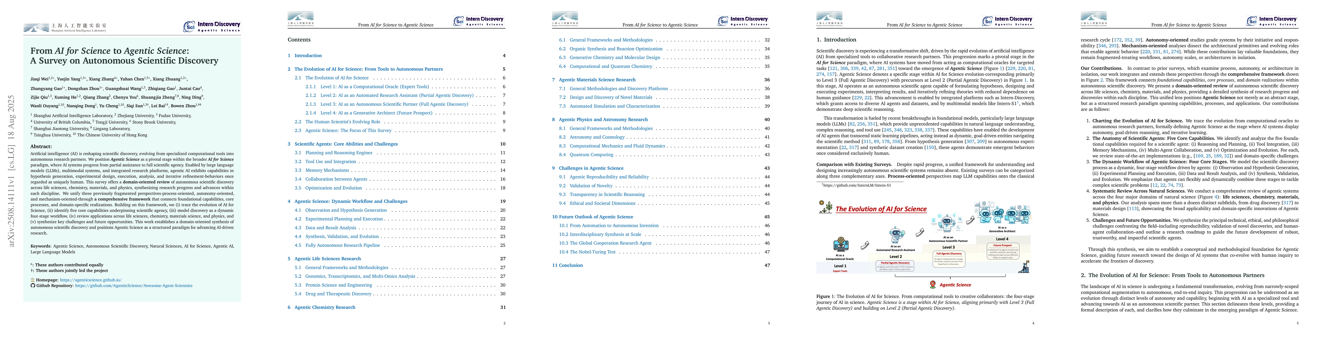 Thumbnail for From AI for Science to Agentic Science: A Survey on Autonomous
  Scientific Discovery