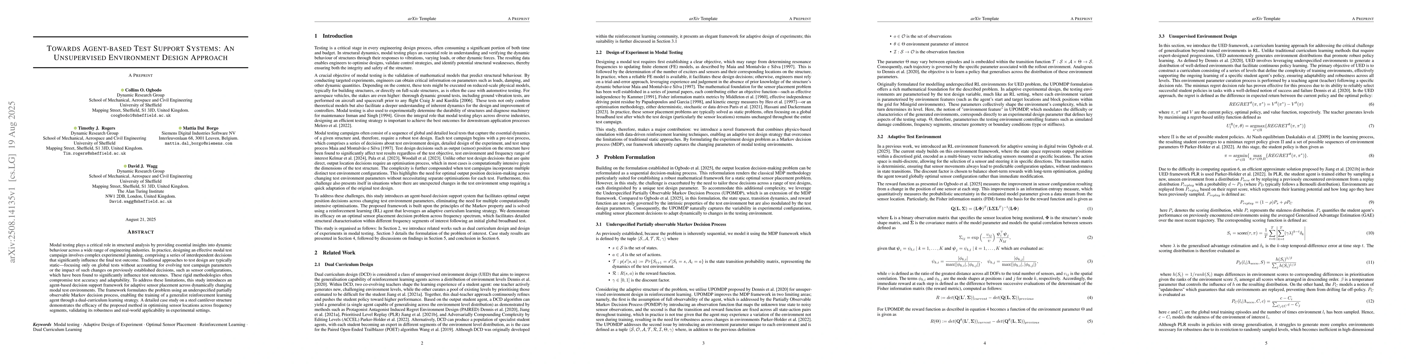 Thumbnail for Towards Agent-based Test Support Systems: An Unsupervised Environment
  Design Approach