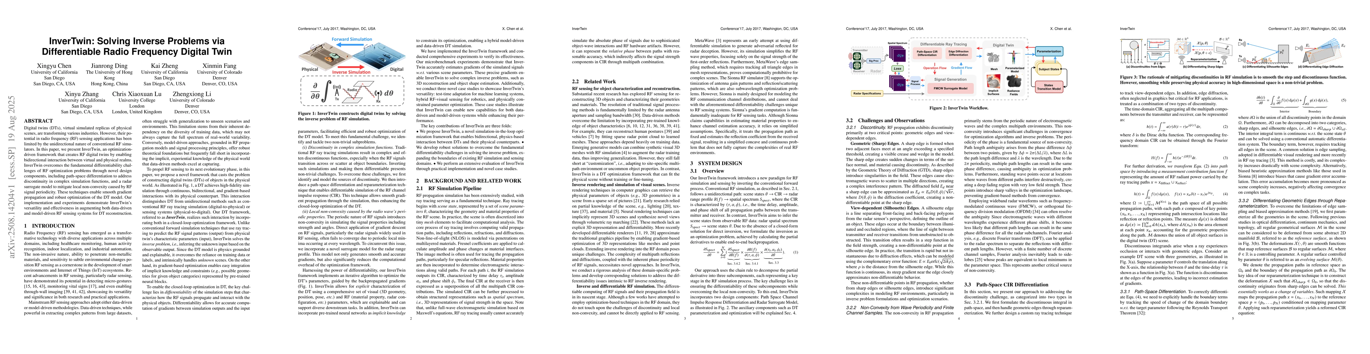 Thumbnail for InverTwin: Solving Inverse Problems via Differentiable Radio Frequency
  Digital Twin