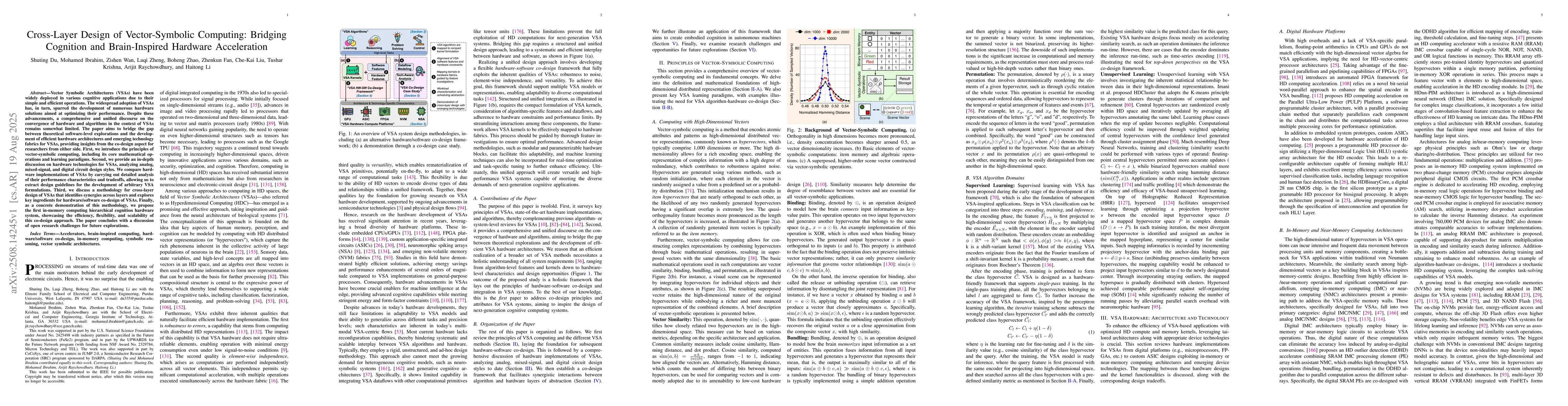 Thumbnail for Cross-Layer Design of Vector-Symbolic Computing: Bridging Cognition and
  Brain-Inspired Hardware Acceleration