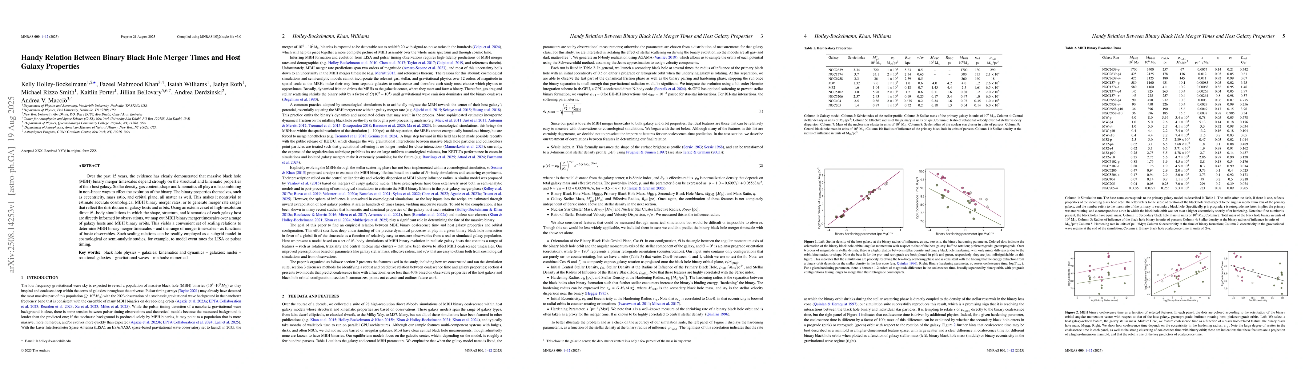 Thumbnail for Handy Relation Between Binary Black Hole Merger Times and Host Galaxy
  Properties