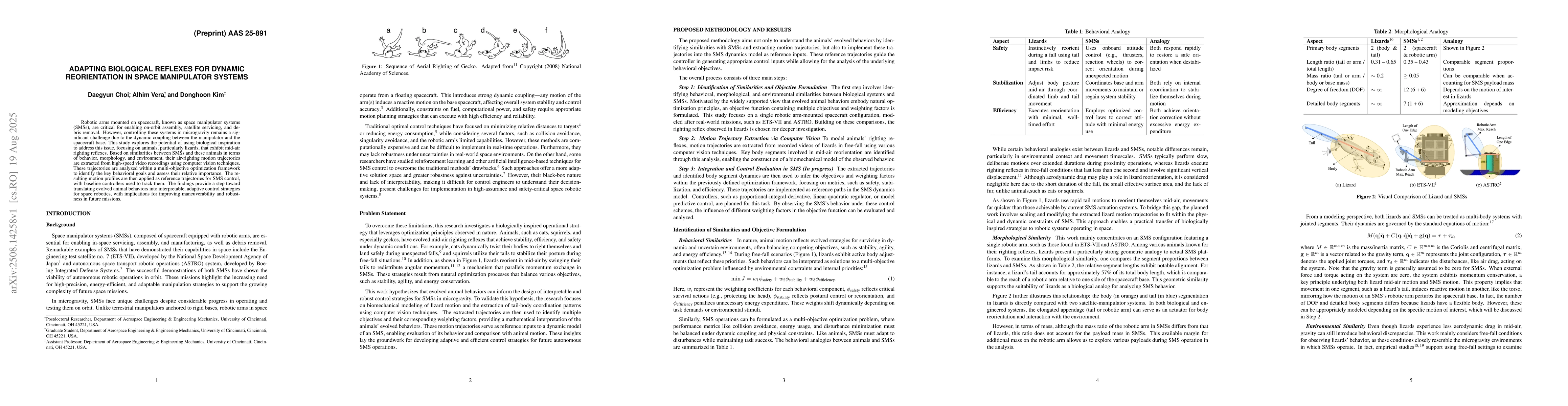 Thumbnail for Adapting Biological Reflexes for Dynamic Reorientation in Space
  Manipulator Systems