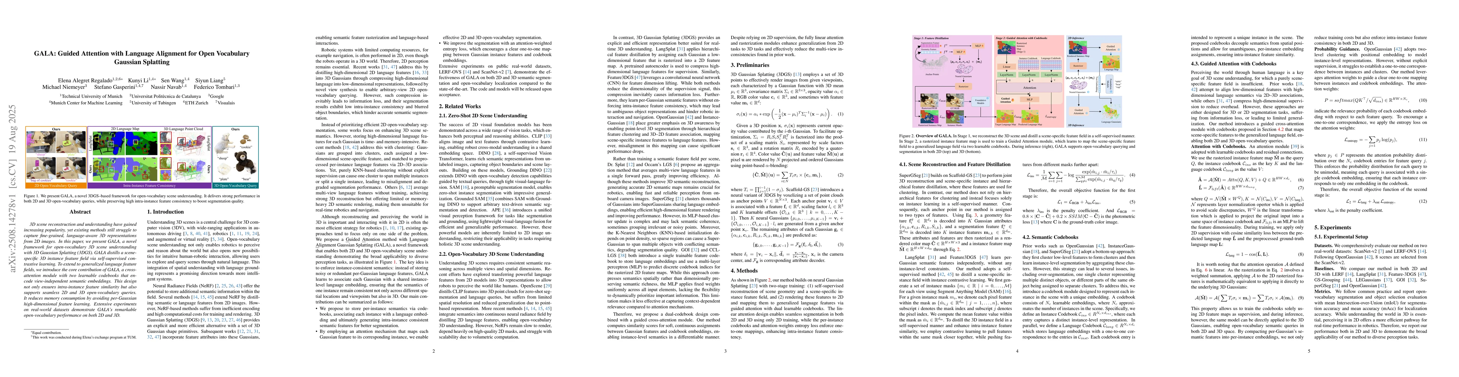 Thumbnail for GALA: Guided Attention with Language Alignment for Open Vocabulary
  Gaussian Splatting