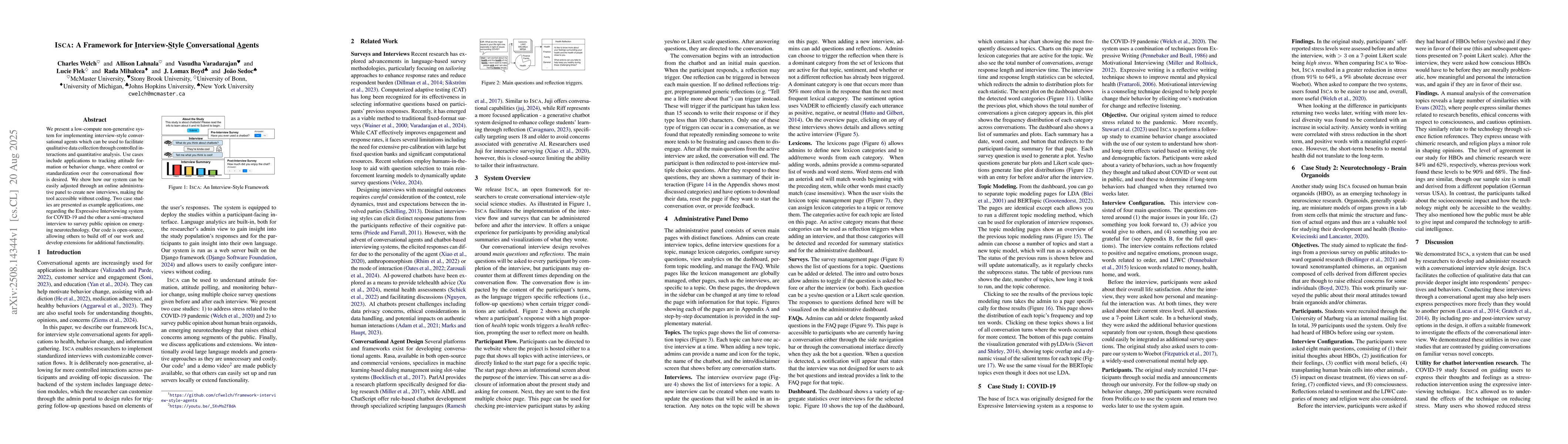 Thumbnail for ISCA: A Framework for Interview-Style Conversational Agents