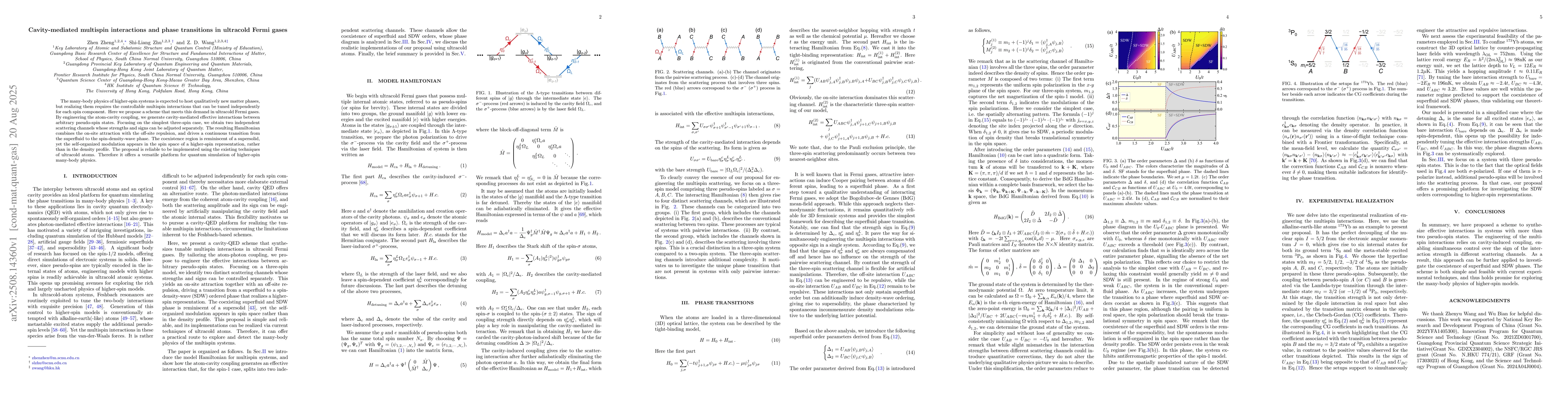 Thumbnail for Cavity-mediated multispin interactions and phase transitions in
  ultracold Fermi gases