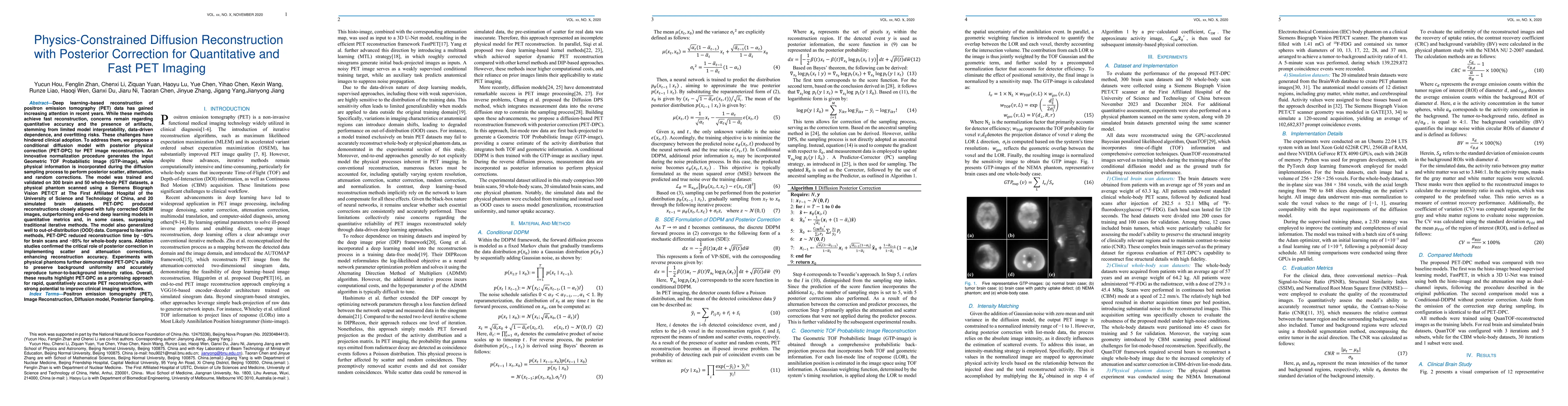 Thumbnail for Physics-Constrained Diffusion Reconstruction with Posterior Correction
  for Quantitative and Fast PET Imaging