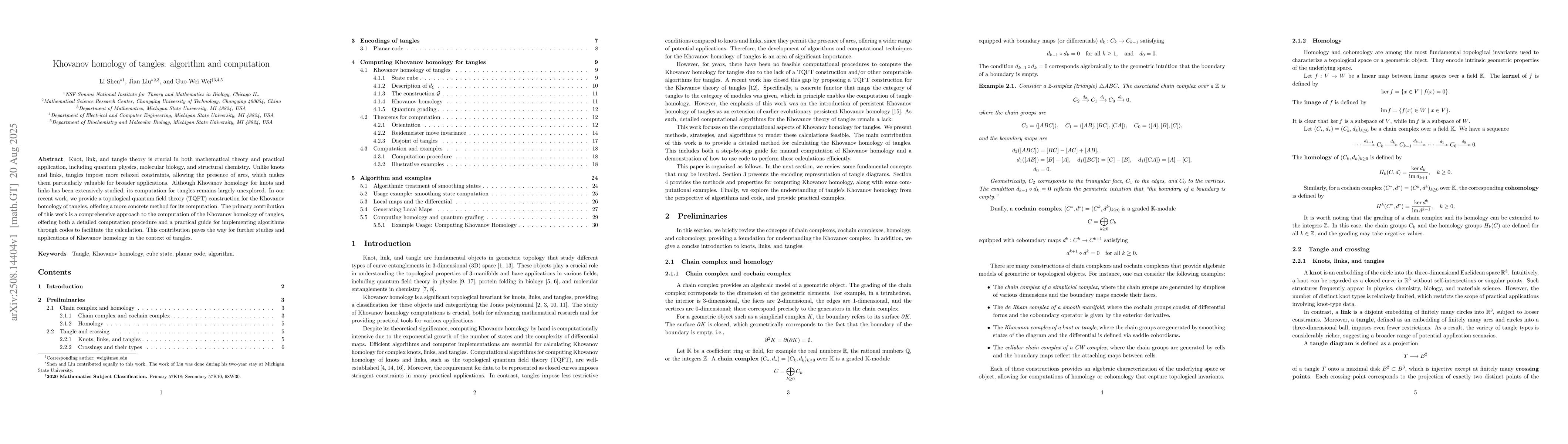 Thumbnail for Khovanov homology of tangles: algorithm and computation