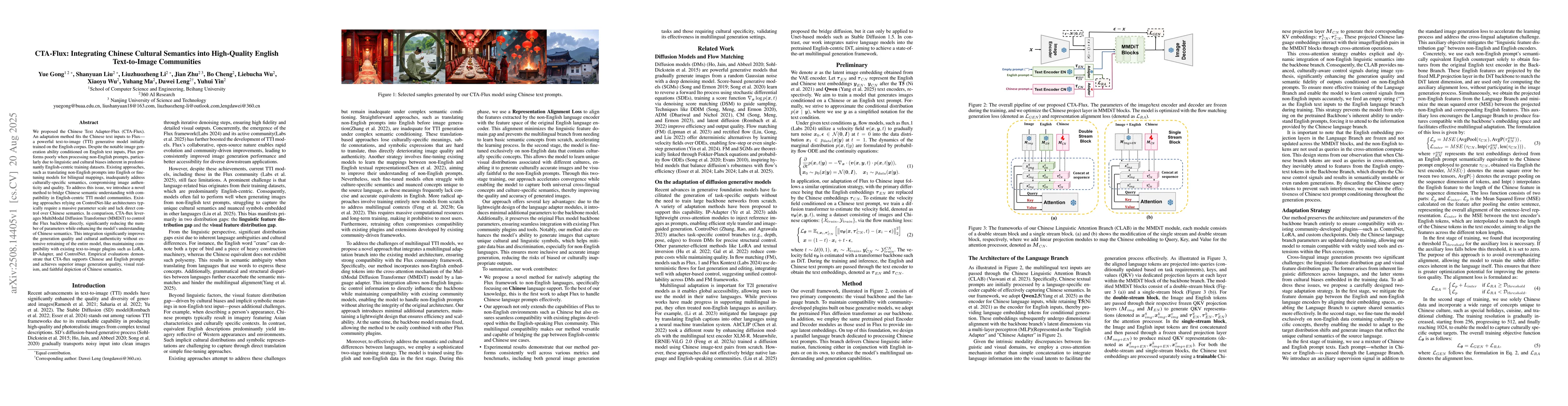 Thumbnail for CTA-Flux: Integrating Chinese Cultural Semantics into High-Quality
  English Text-to-Image Communities