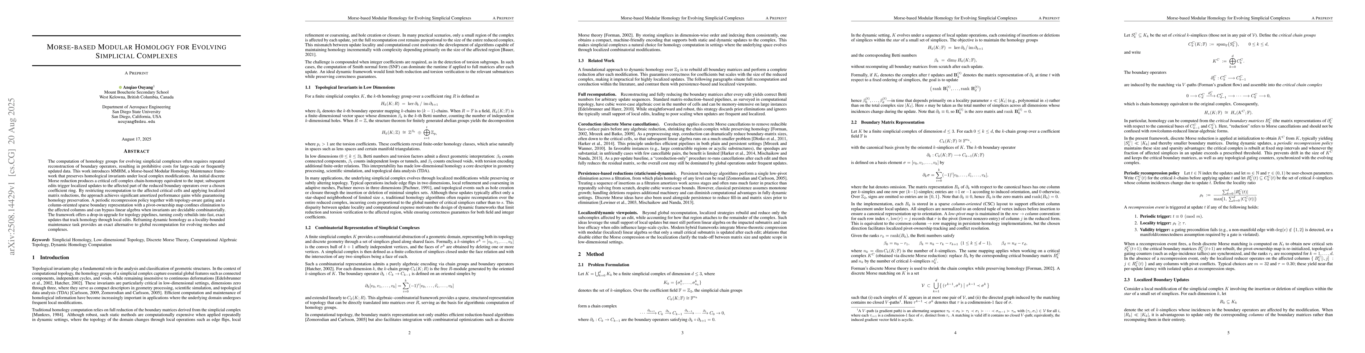 Thumbnail for Morse-based Modular Homology for Evolving Simplicial Complexes