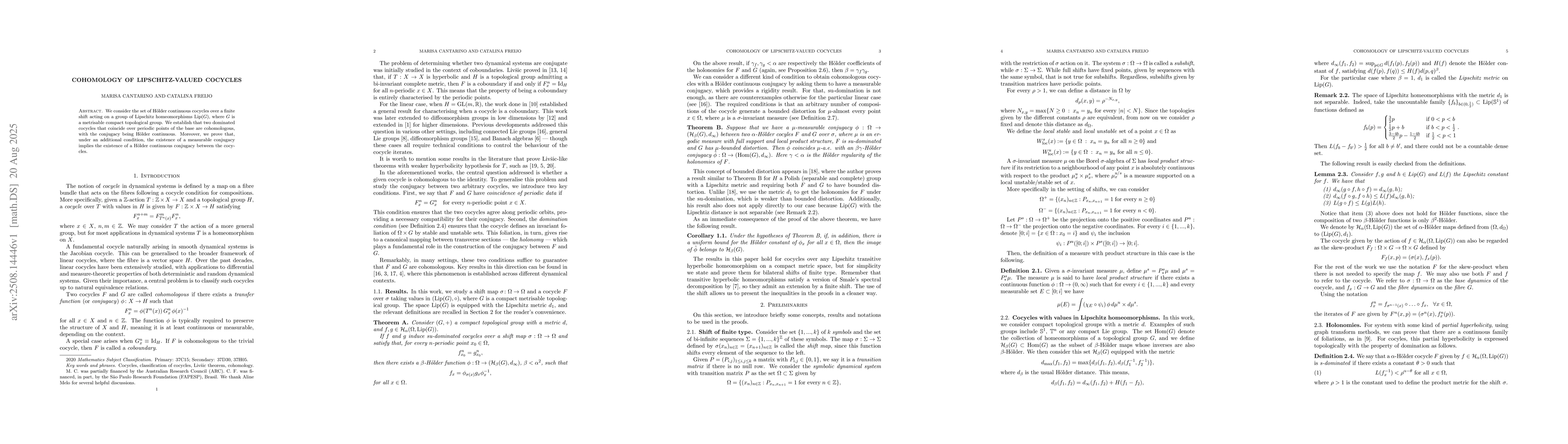 Thumbnail for Cohomology of Lipschitz-valued cocycles