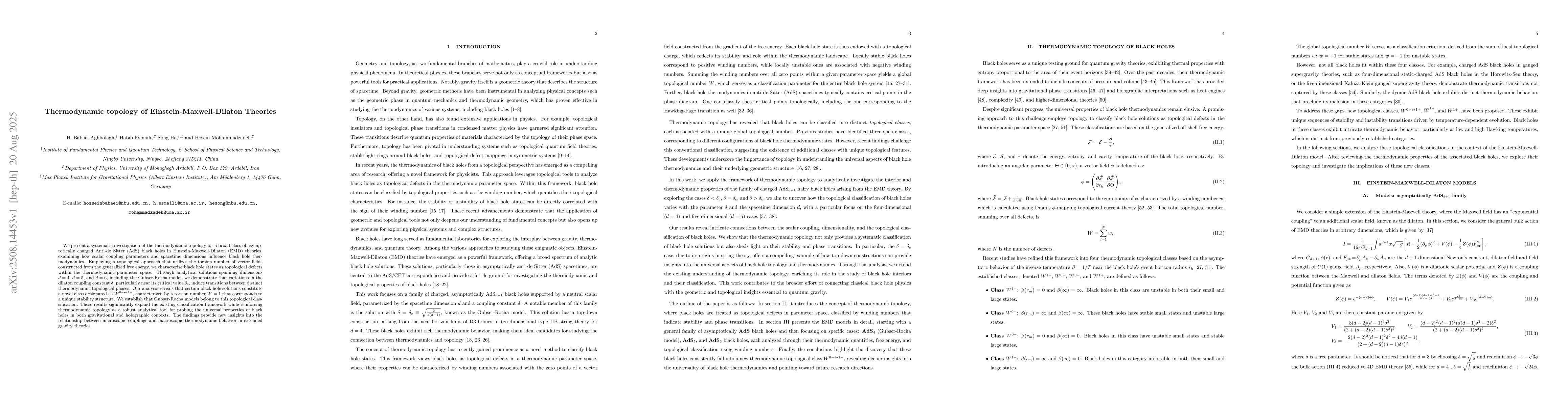 Thumbnail for Thermodynamic topology of Einstein-Maxwell-Dilaton Theories