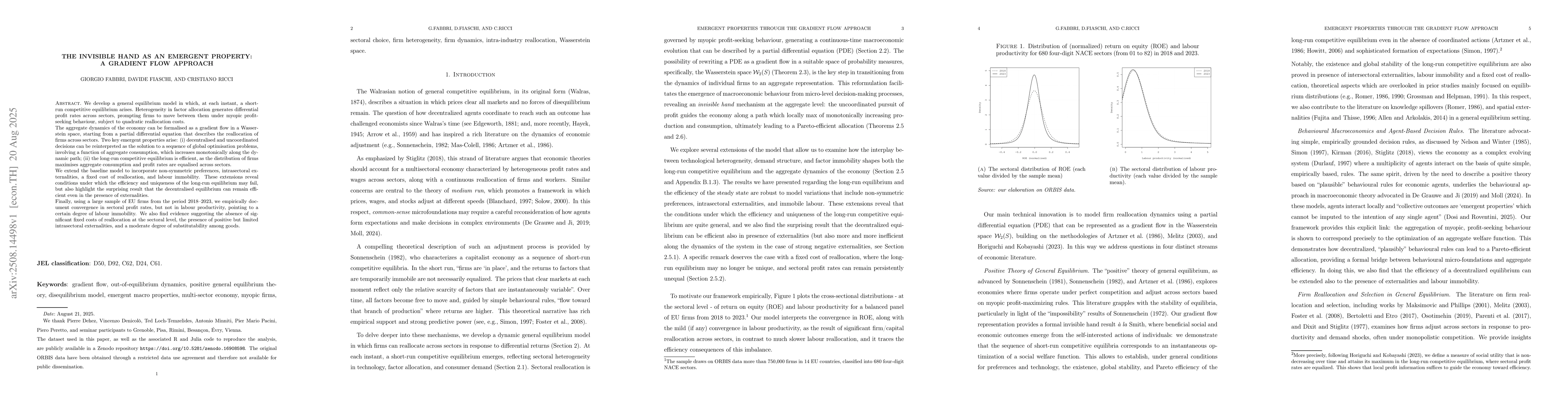 Thumbnail for The invisible hand as an emergent property: a gradient flow approach