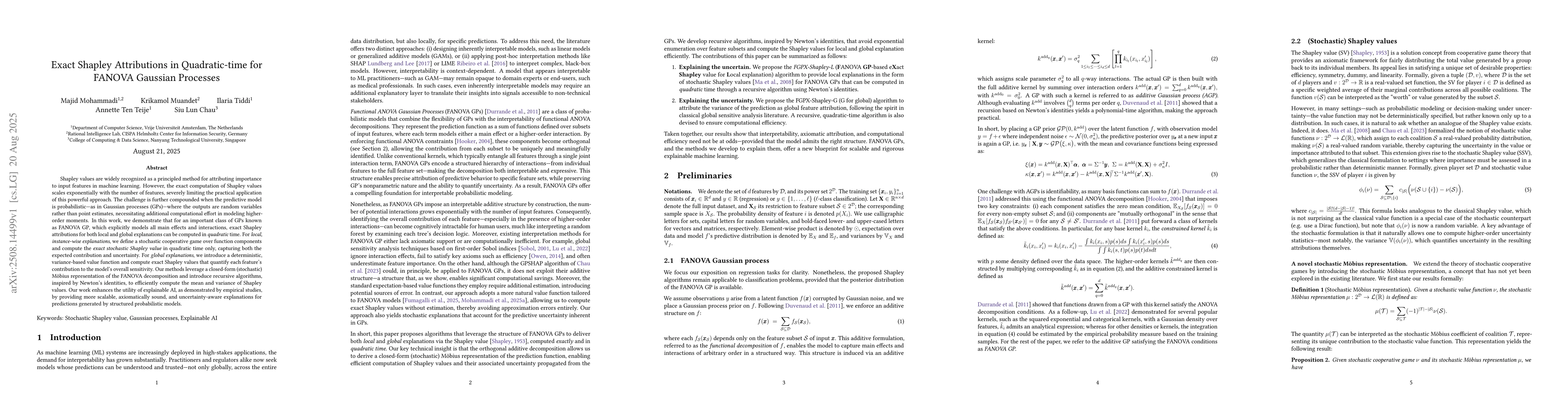 Thumbnail for Exact Shapley Attributions in Quadratic-time for FANOVA Gaussian
  Processes
