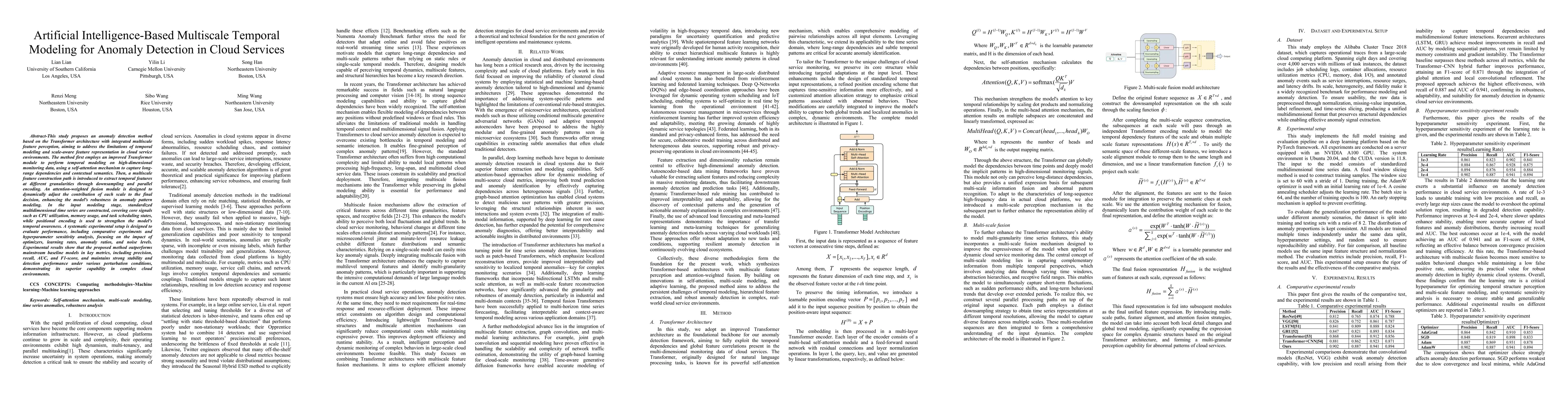 Thumbnail for Artificial Intelligence-Based Multiscale Temporal Modeling for Anomaly
  Detection in Cloud Services