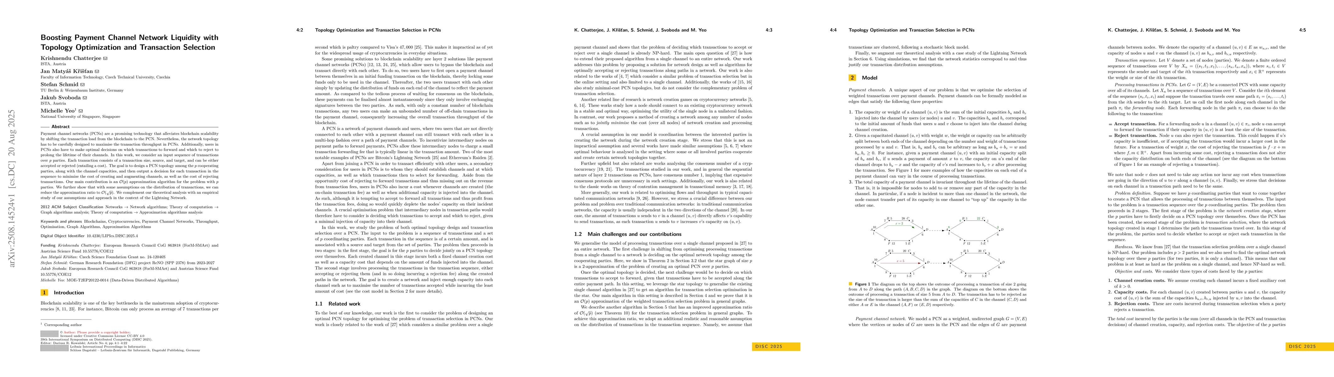 Thumbnail for Boosting Payment Channel Network Liquidity with Topology Optimization
  and Transaction Selection