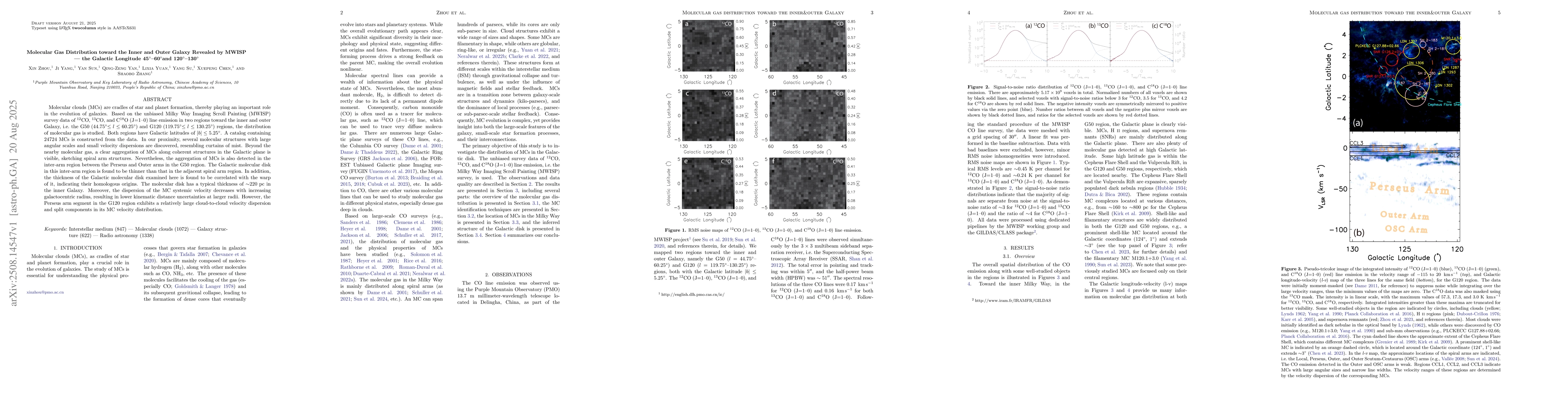 Thumbnail for Molecular Gas Distribution toward the Inner and Outer Galaxy Revealed by
  MWISP -- the Galactic Longitude 45°--60°and 120°--130°