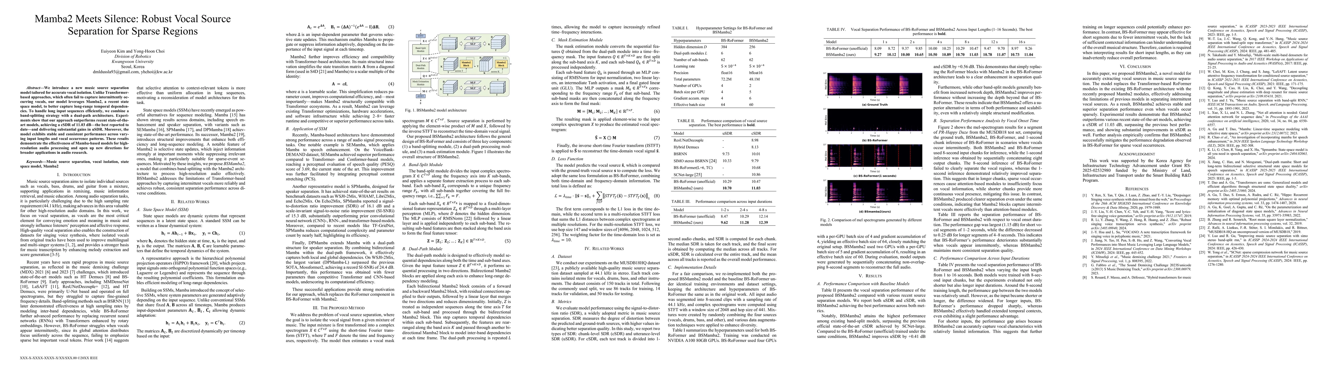 Thumbnail for Mamba2 Meets Silence: Robust Vocal Source Separation for Sparse Regions