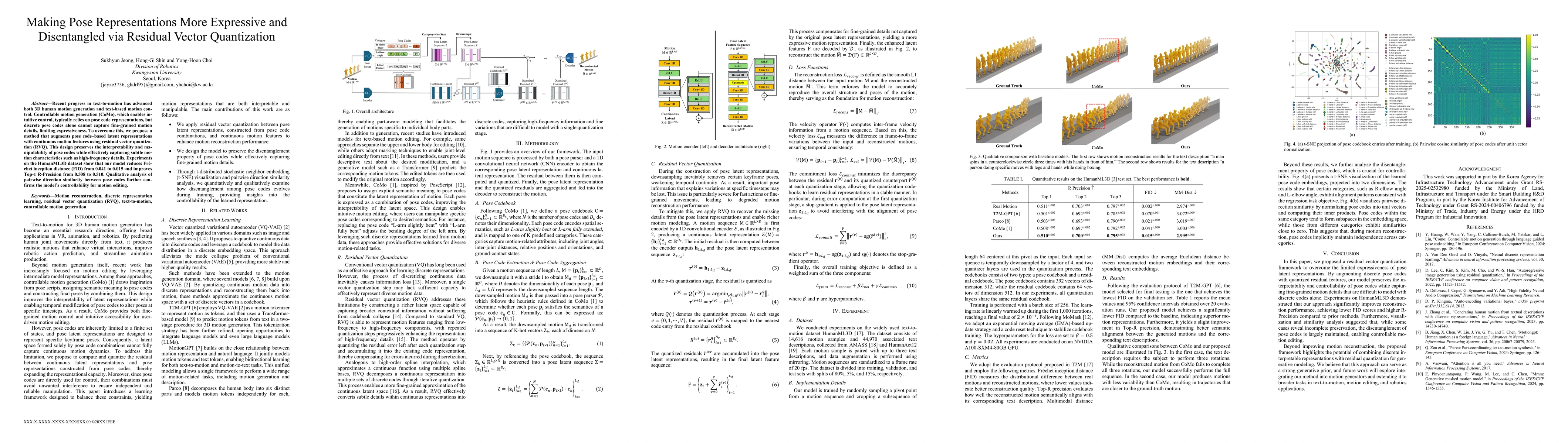 Thumbnail for Making Pose Representations More Expressive and Disentangled via
  Residual Vector Quantization