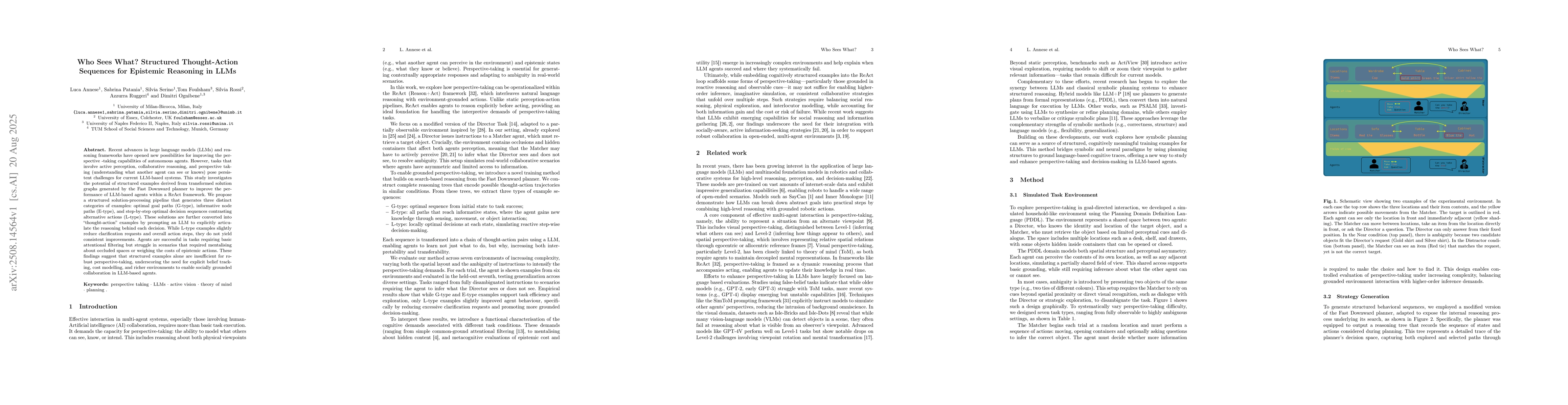 Thumbnail for Who Sees What? Structured Thought-Action Sequences for Epistemic
  Reasoning in LLMs