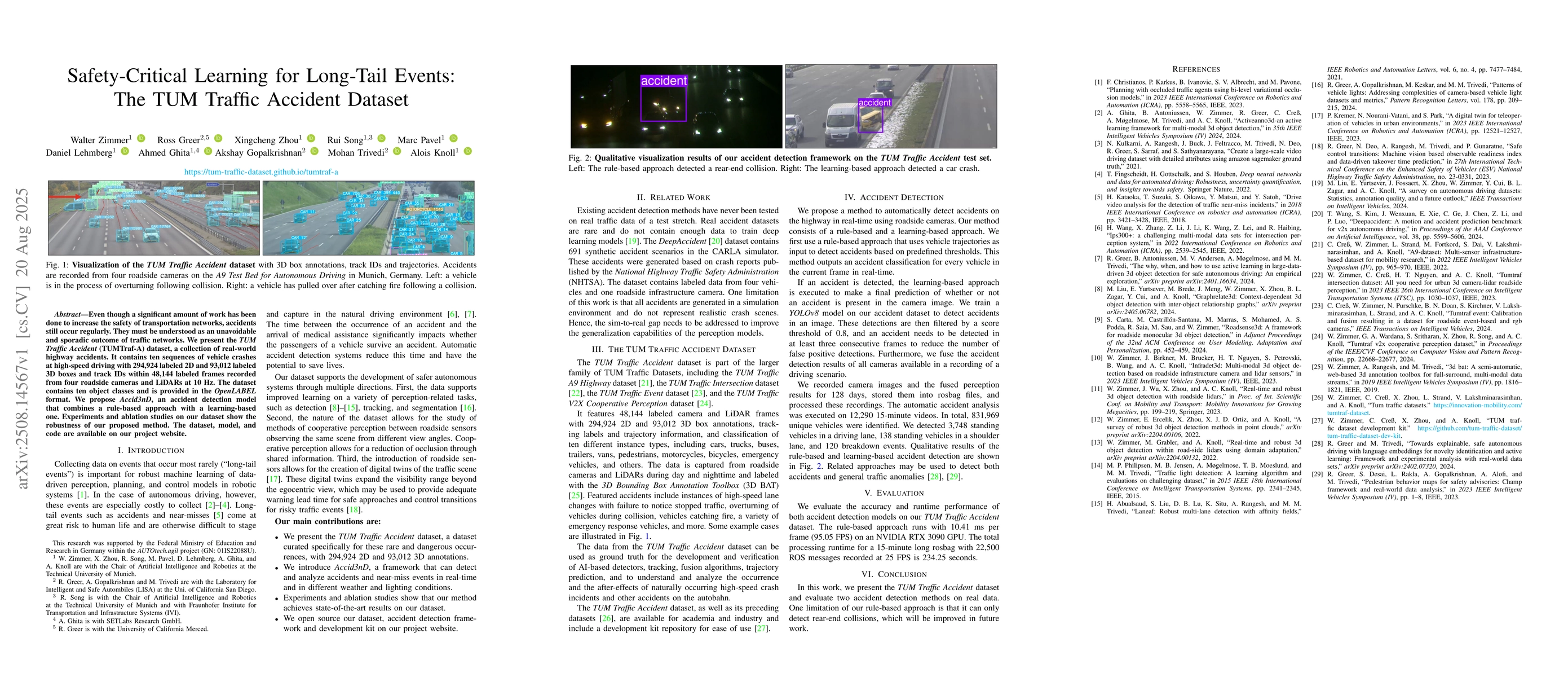 Thumbnail for Safety-Critical Learning for Long-Tail Events: The TUM Traffic Accident
  Dataset