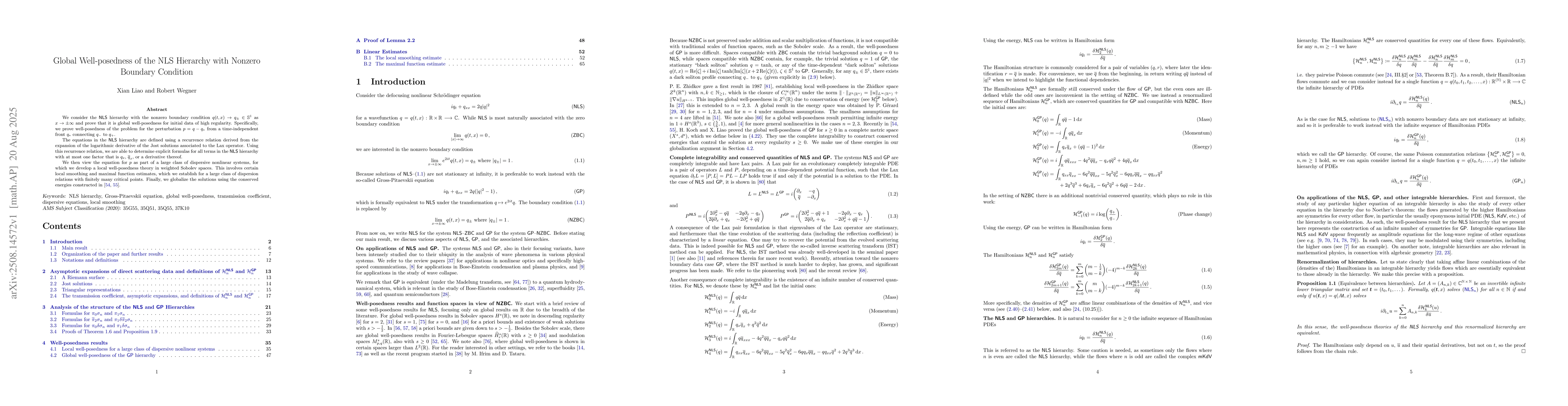 Thumbnail for Global well-posedness of the NLS hierarchy with nonzero boundary
  condition