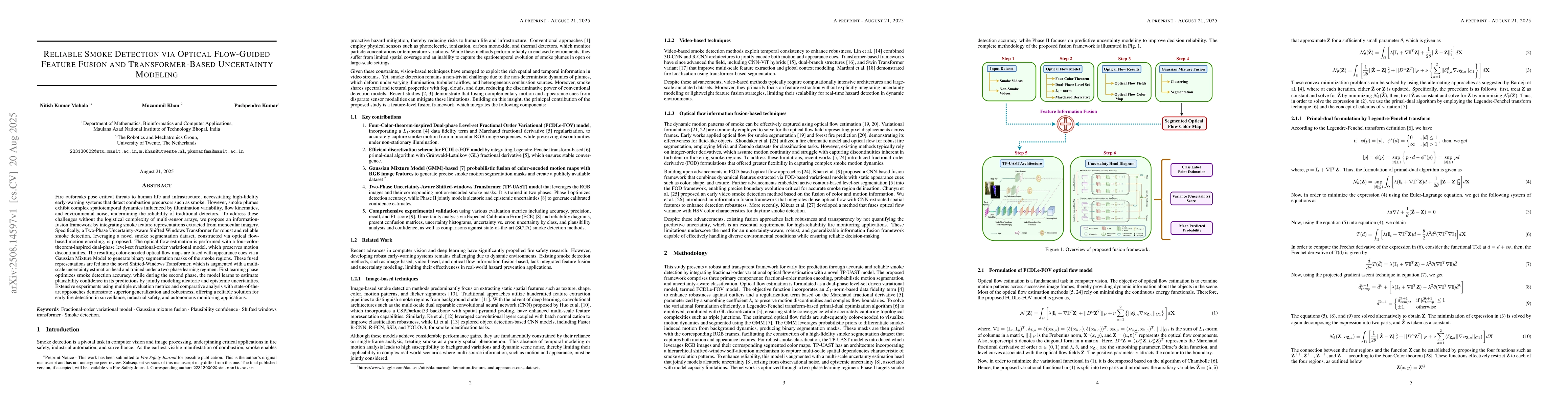 Thumbnail for Reliable Smoke Detection via Optical Flow-Guided Feature Fusion and
  Transformer-Based Uncertainty Modeling