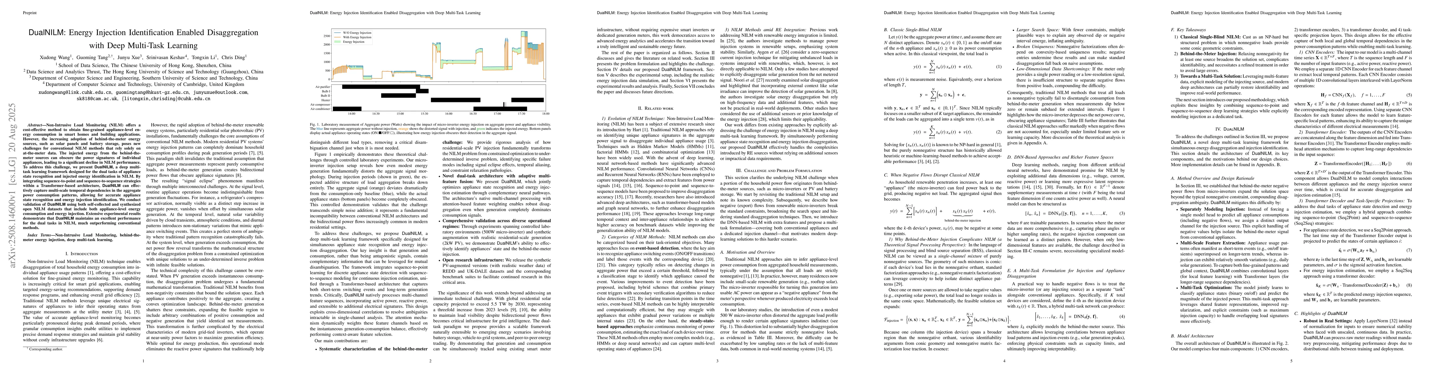 Thumbnail for DualNILM: Energy Injection Identification Enabled Disaggregation with
  Deep Multi-Task Learning