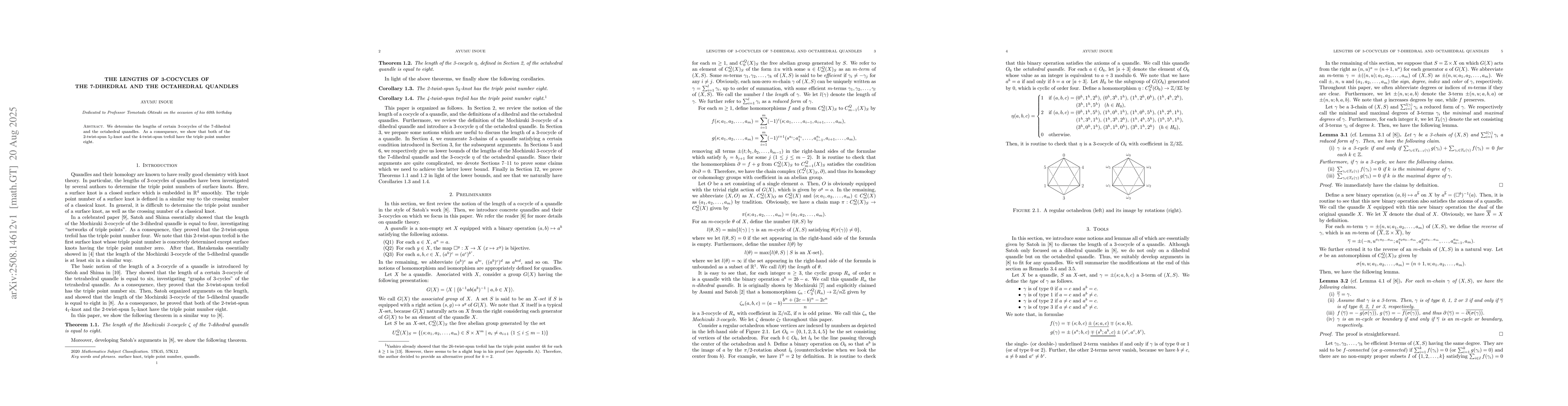 Thumbnail for The lengths of 3-cocycles of the 7-dihedral and the octahedral quandles