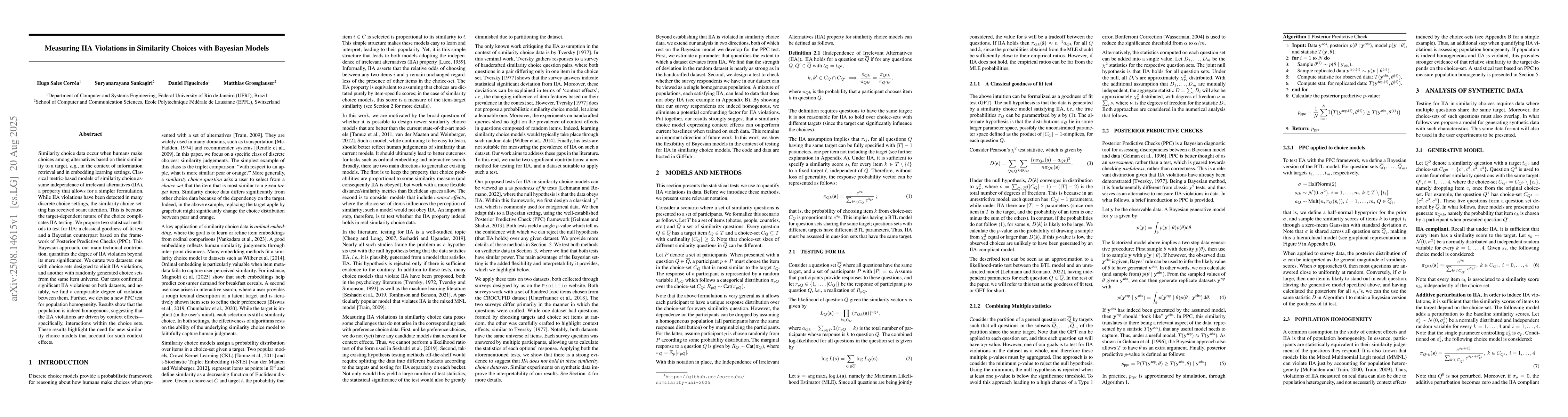 Thumbnail for Measuring IIA Violations in Similarity Choices with Bayesian Models