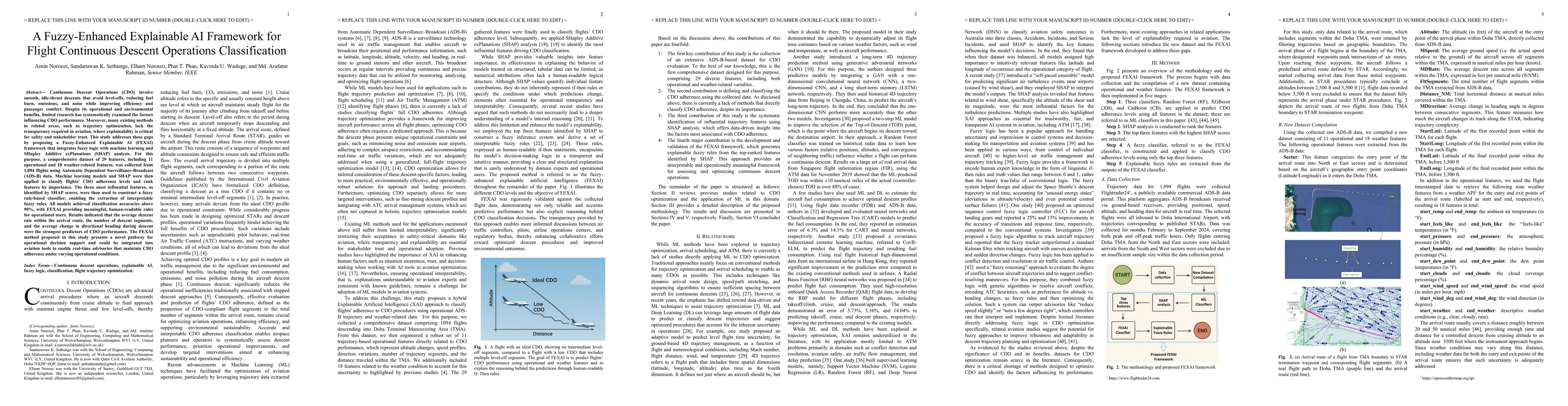 Thumbnail for A Fuzzy-Enhanced Explainable AI Framework for Flight Continuous Descent
  Operations Classification