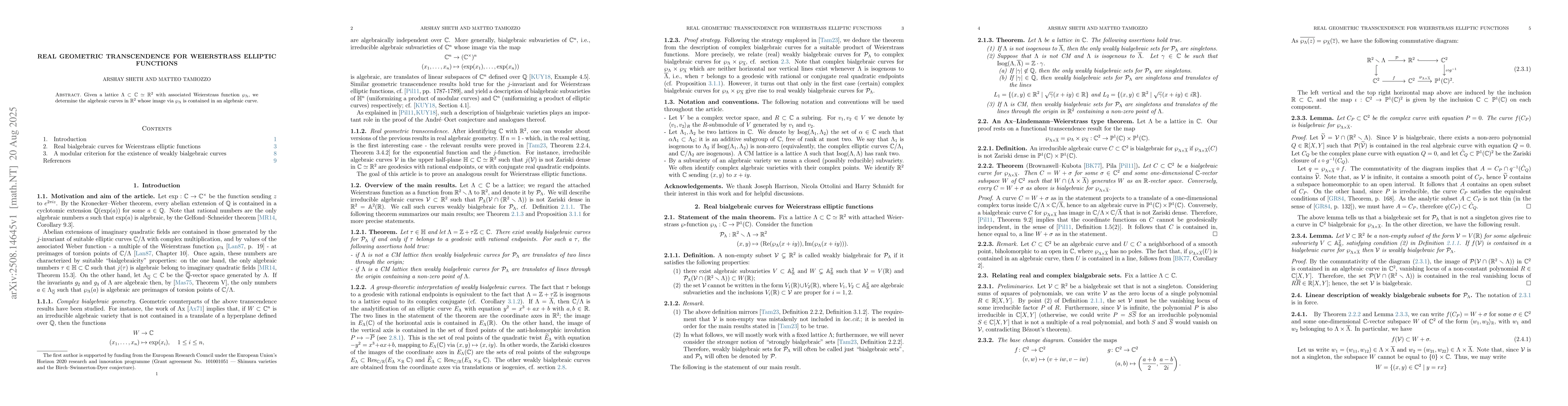 Thumbnail for Real geometric transcendence for Weierstrass elliptic functions