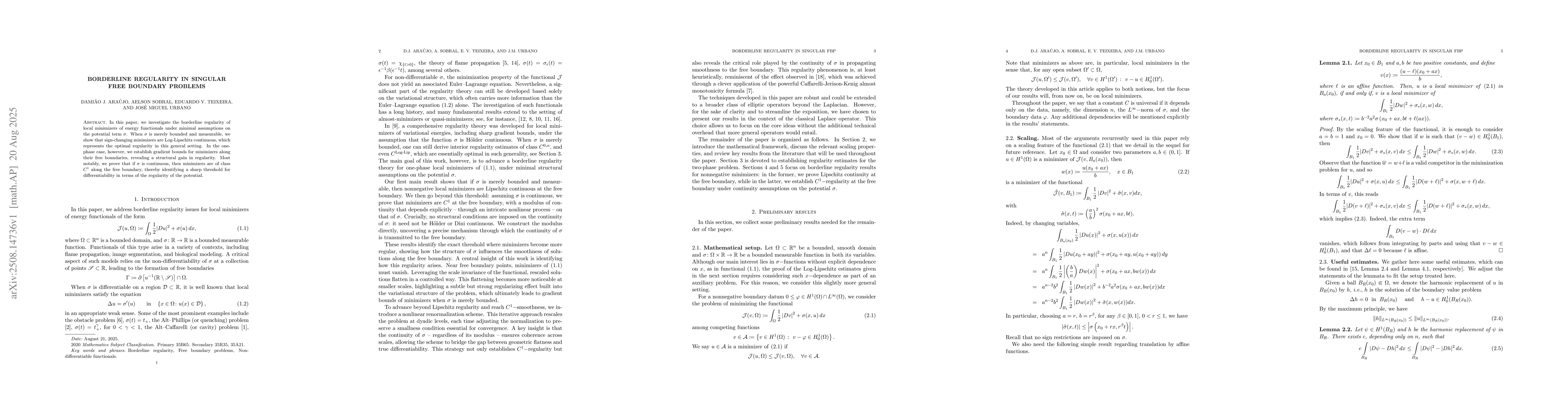 Thumbnail for Borderline regularity in singular free boundary problems