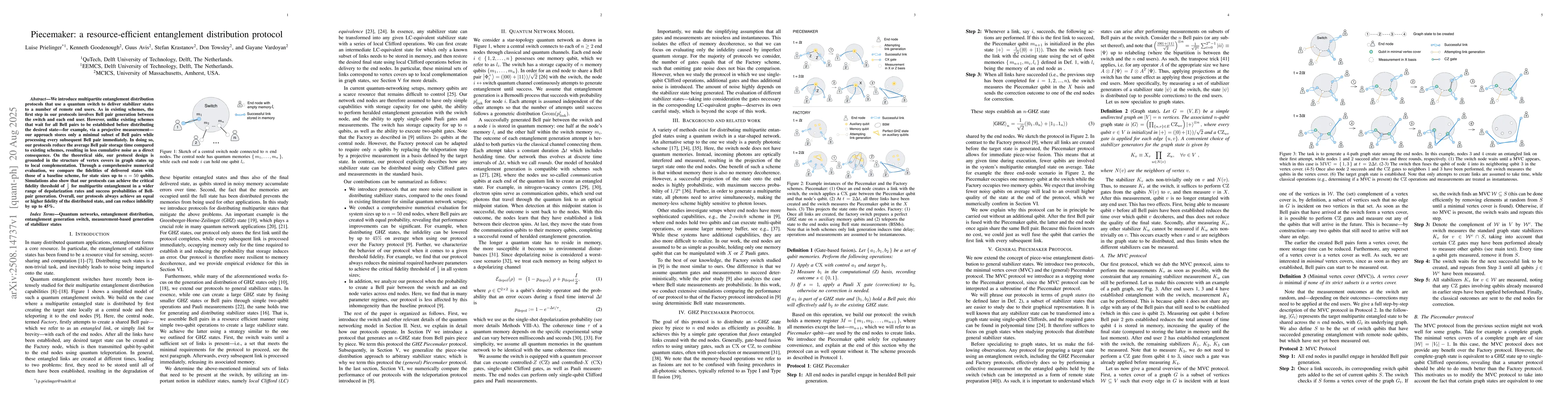 Thumbnail for Piecemaker: a resource-efficient entanglement distribution protocol