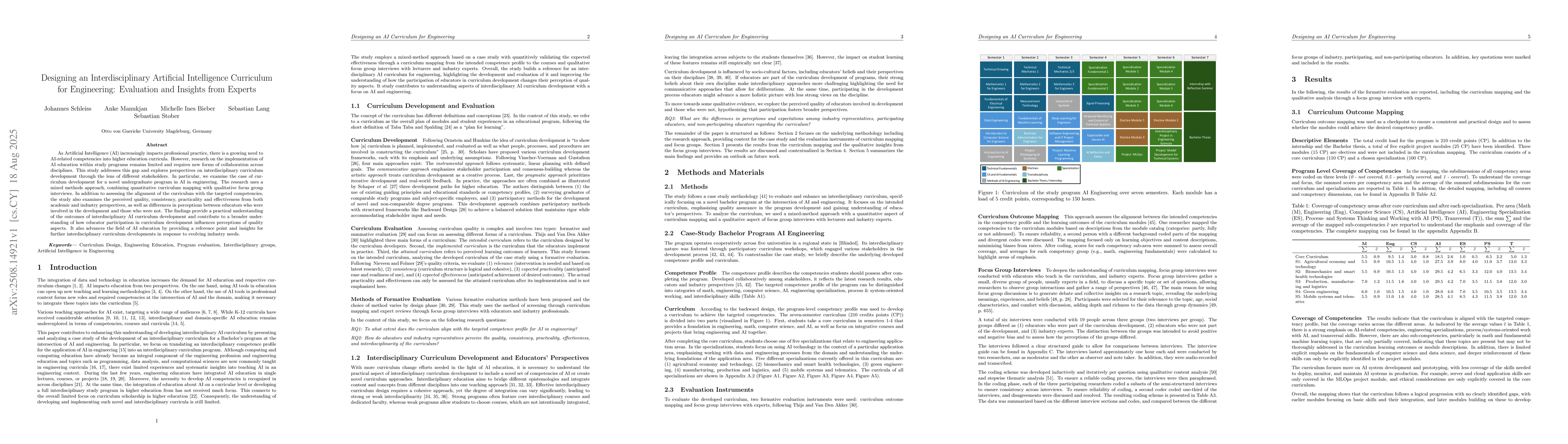 Thumbnail for Designing an Interdisciplinary Artificial Intelligence Curriculum for
  Engineering: Evaluation and Insights from Experts