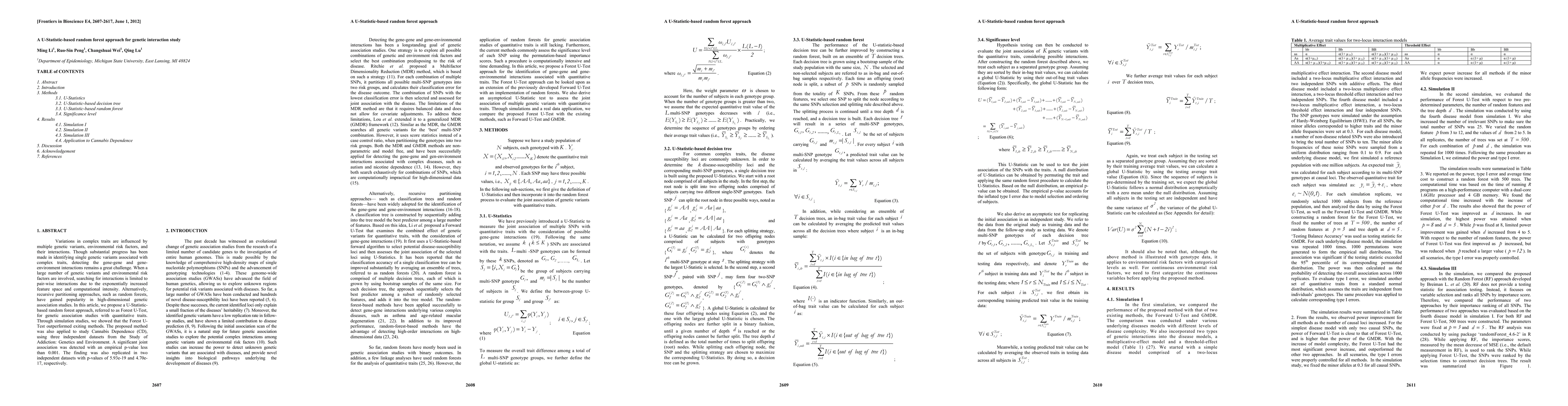 Thumbnail for A U-Statistic-based random forest approach for genetic interaction study