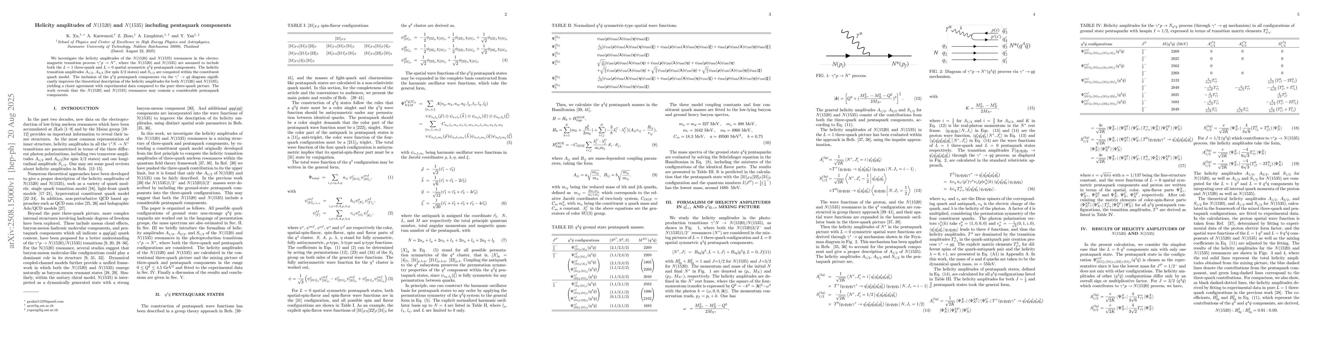 Thumbnail for Helicity amplitudes of $N(1520)$ and $N(1535)$ including pentaquark
  components