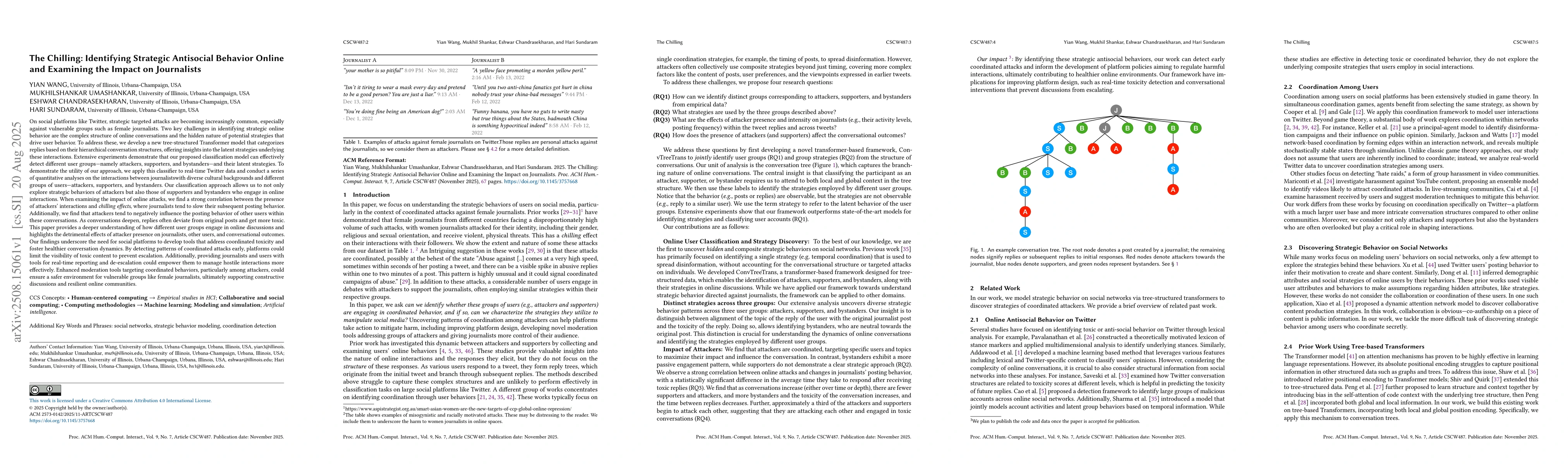 Thumbnail for The Chilling: Identifying Strategic Antisocial Behavior Online and
  Examining the Impact on Journalists