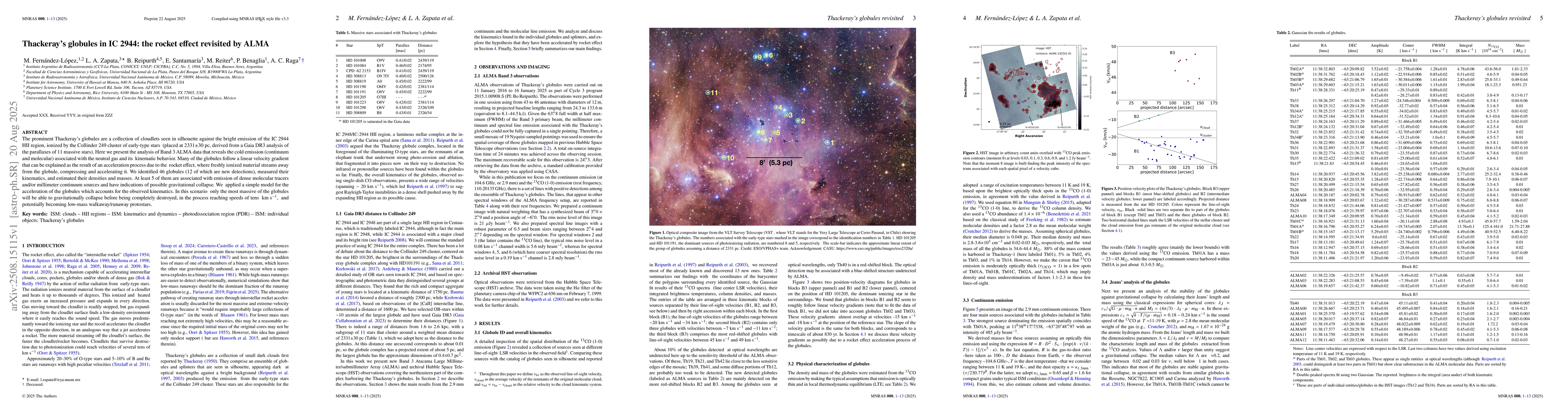 Thumbnail for Thackeray's globules in IC 2944: the rocket effect revisited by ALMA