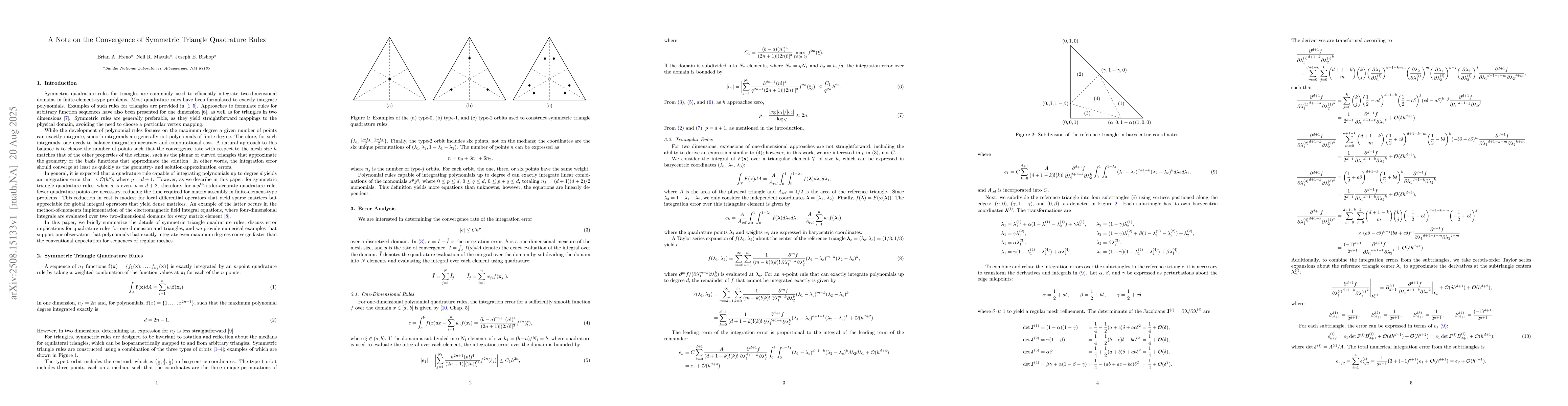Thumbnail for A Note on the Convergence of Symmetric Triangle Quadrature Rules