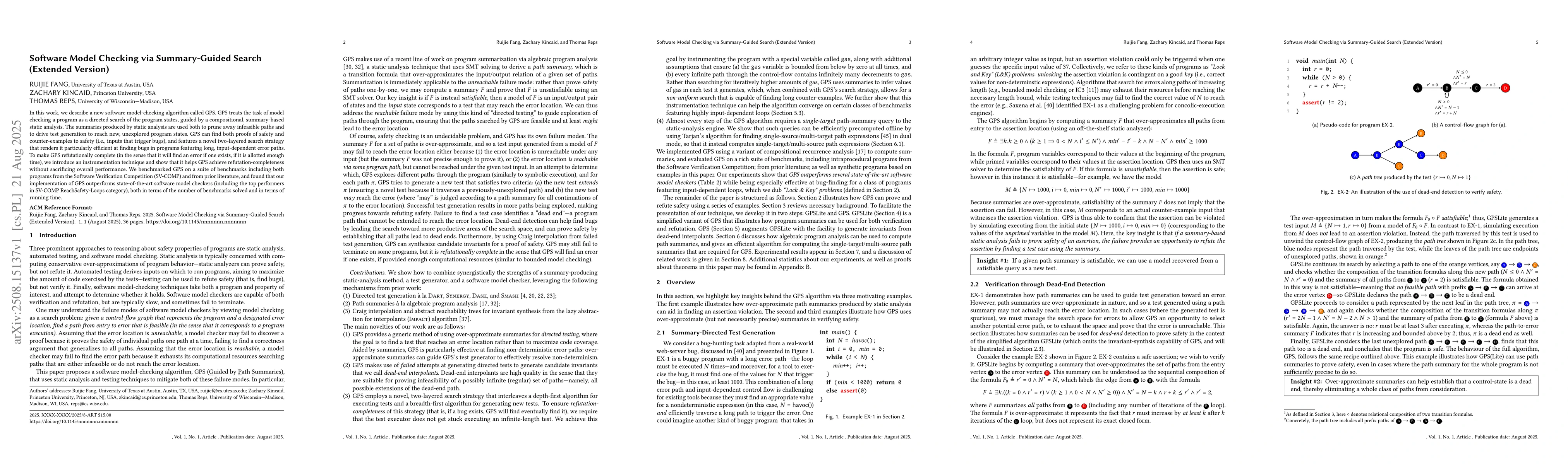 Thumbnail for Software Model Checking via Summary-Guided Search (Extended Version)