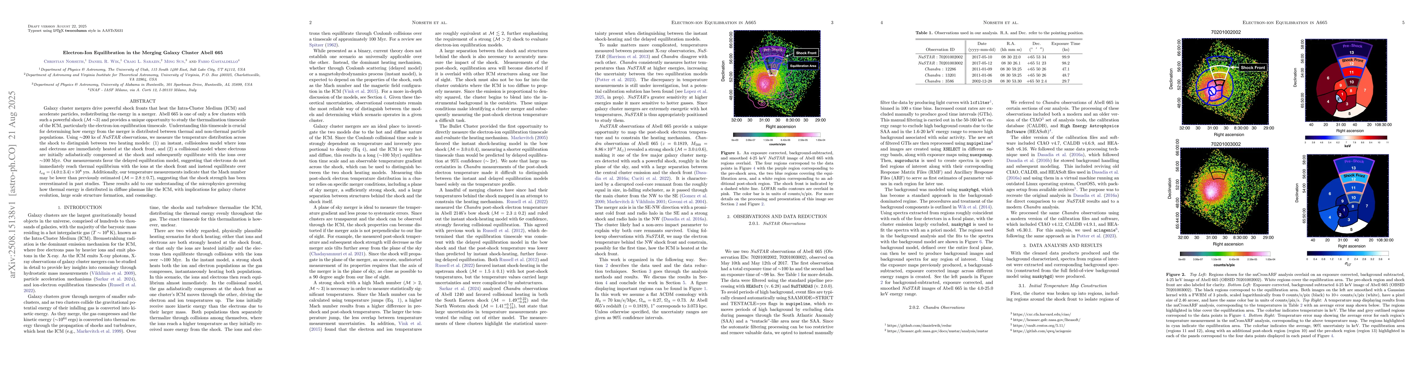 Thumbnail for Electron-Ion Equilibration in the Merging Galaxy Cluster Abell 665