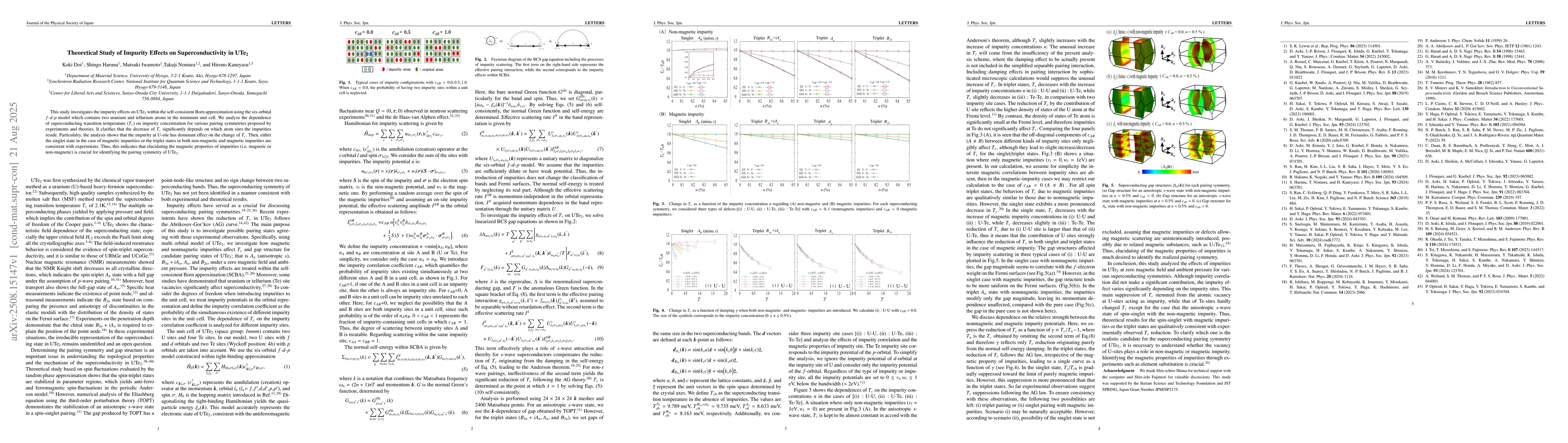 Thumbnail for Theoretical Study of Impurity Effects on Superconductivity in UTe2