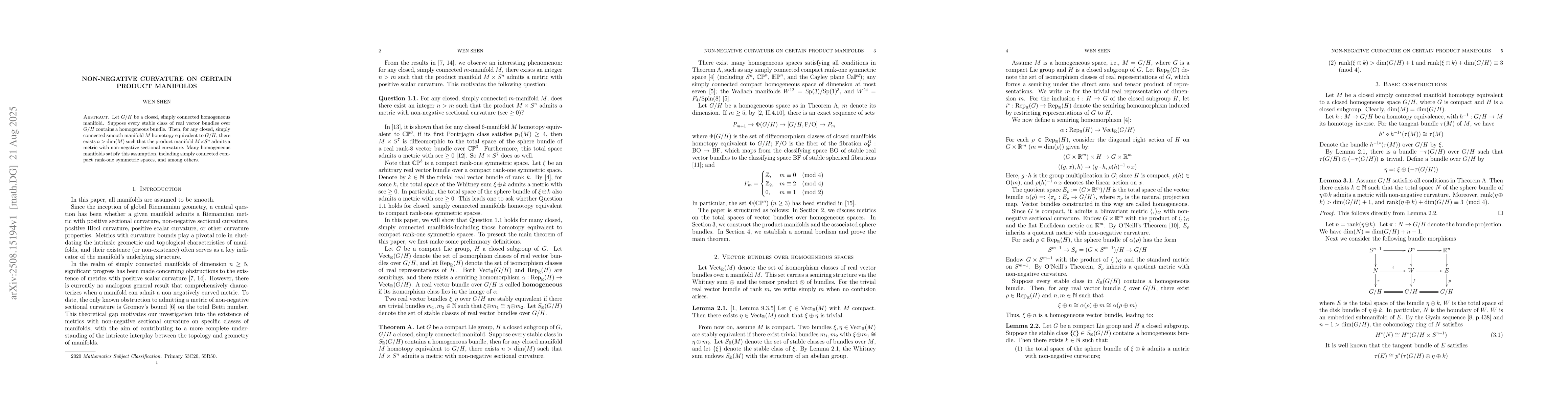 Thumbnail for Non-negative curvature on certain product manifolds